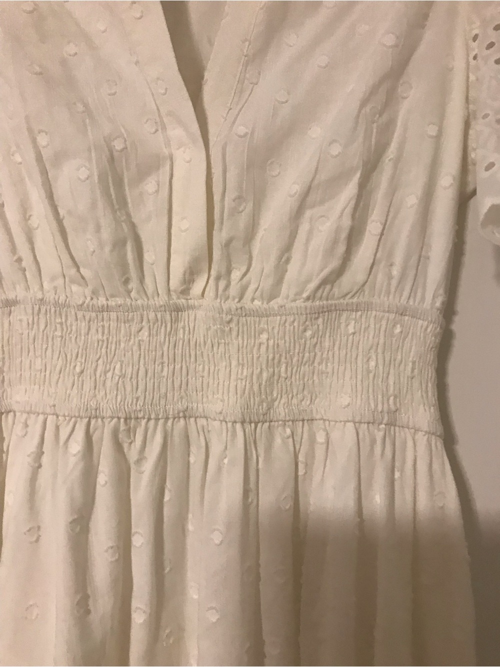 Solitaire White Eyelet Maxi Dress with Smocked Waist 0028 - Picture 3 of 4